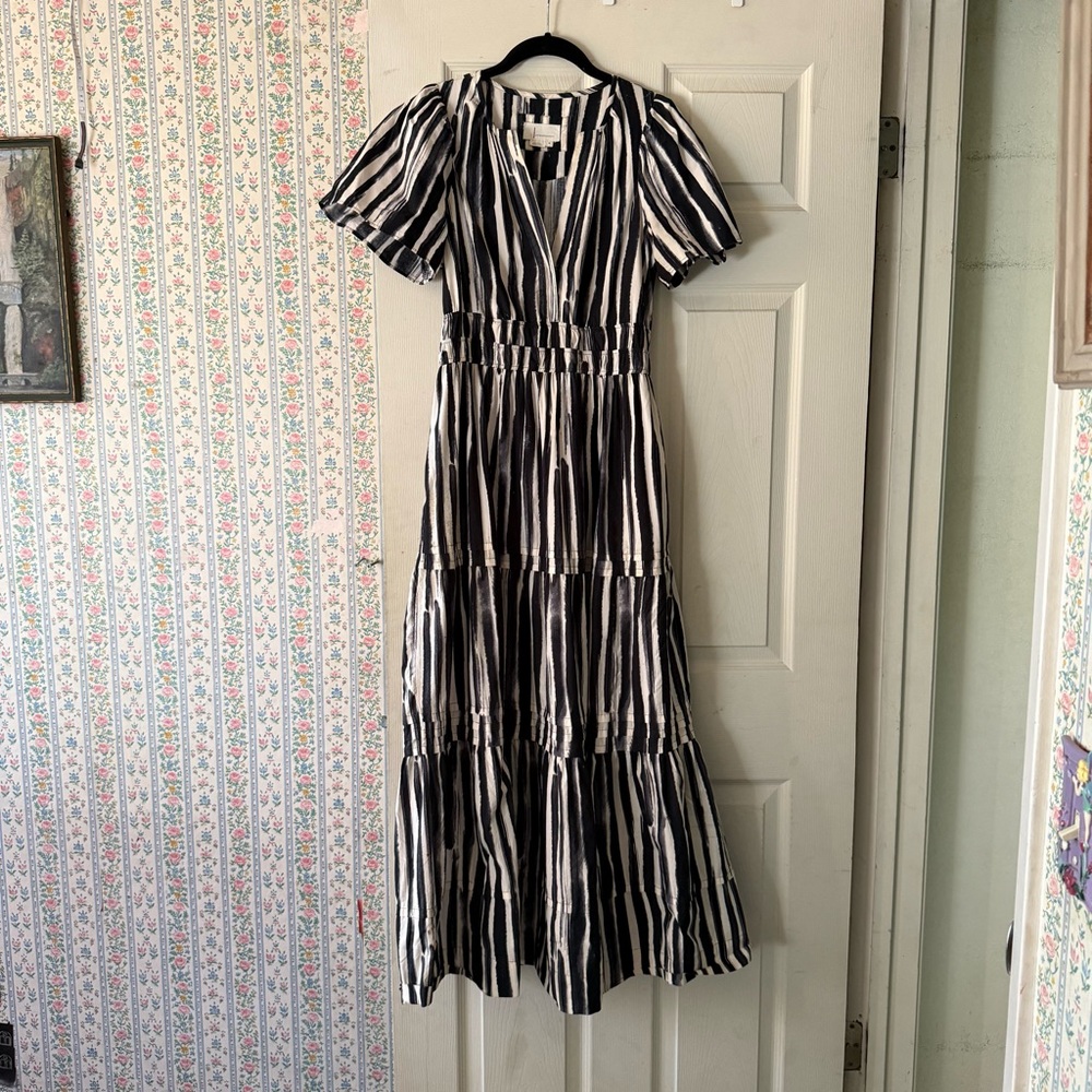 Anthropologie Somerset Black and White Maxi Dress